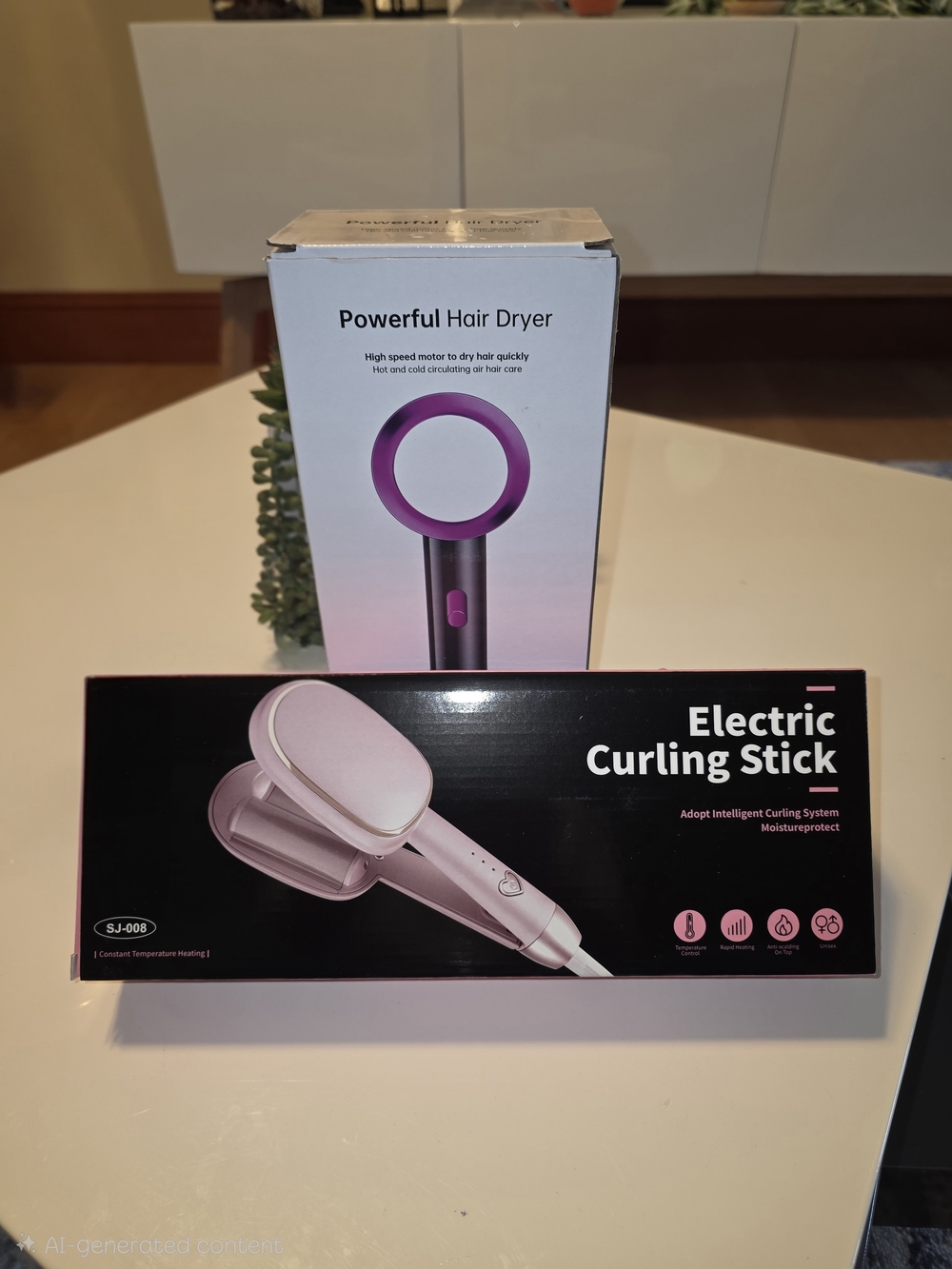 NIB SET -Electric Curling Stick Hair Styler - Powerful Hair Dryer